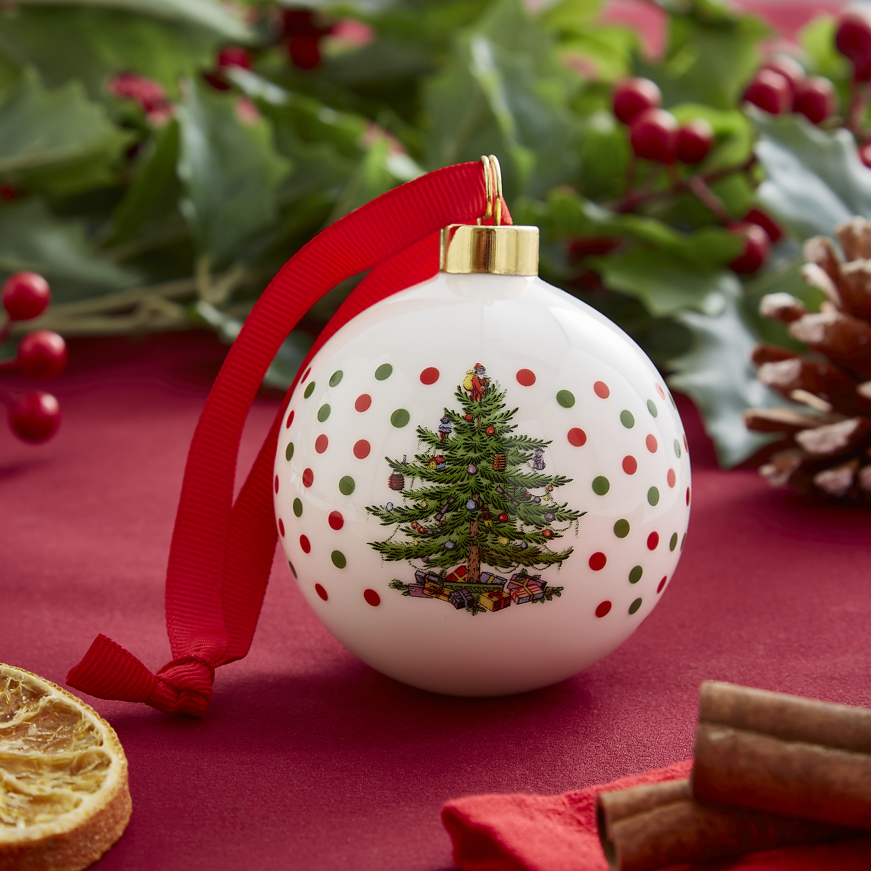 Christmas Tree Polka Dot Bauble image number null